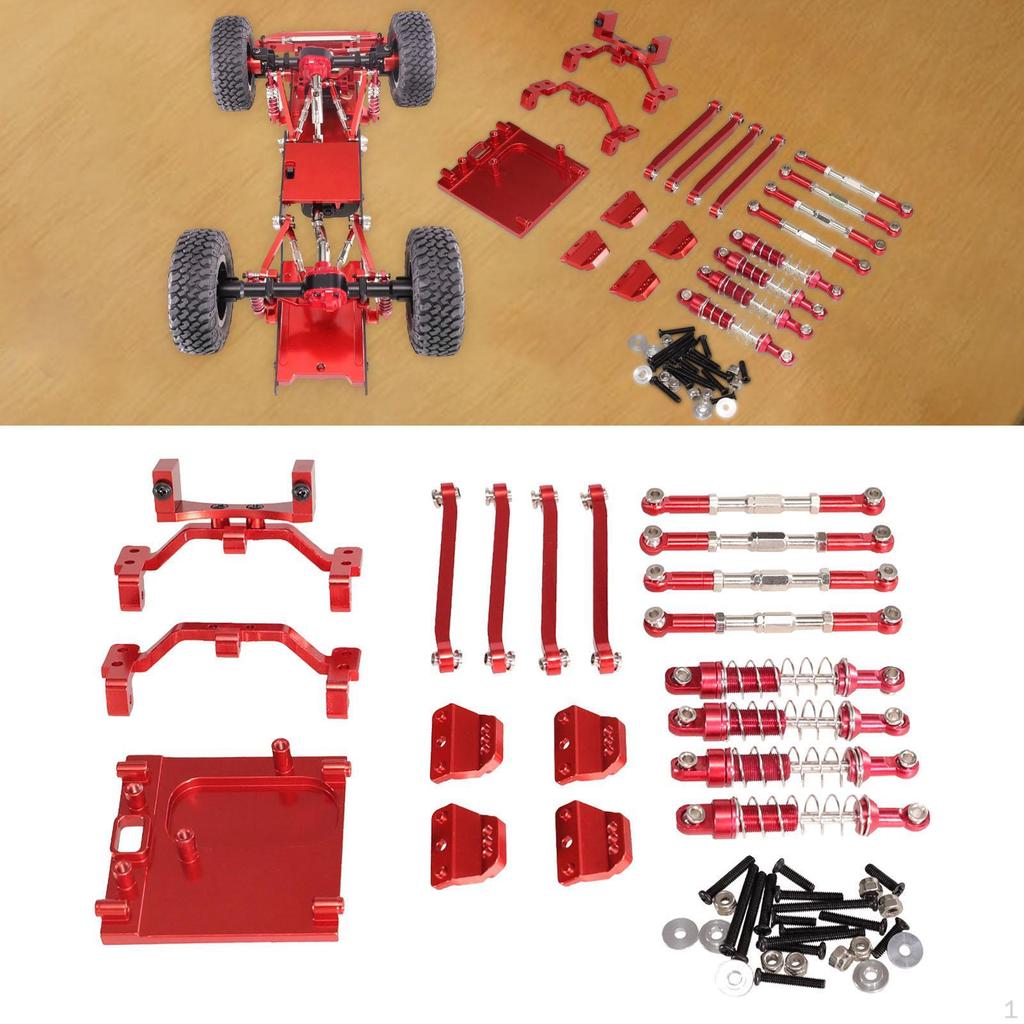 1/12 RC Car Parts Kit Servo Mount Spare Part Aluminum Alloy Shock Absorber Tie Rod for MN99S DIY