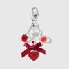 Bow Heart Keychain Cherry Strawberry Charm Pendant Keyring Jewelry For Girl Women Gift Bag Decoration
