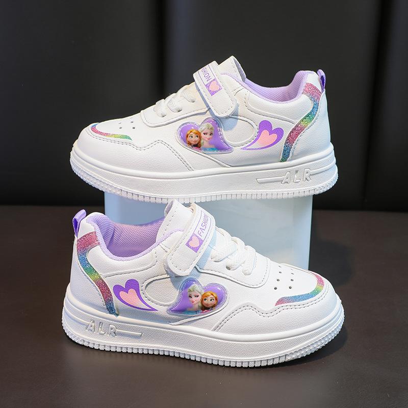 Children's leather panel shoes 2021 autumn new girls' leisure middle-aged children's boys' board shoes soft-soled white shoes women