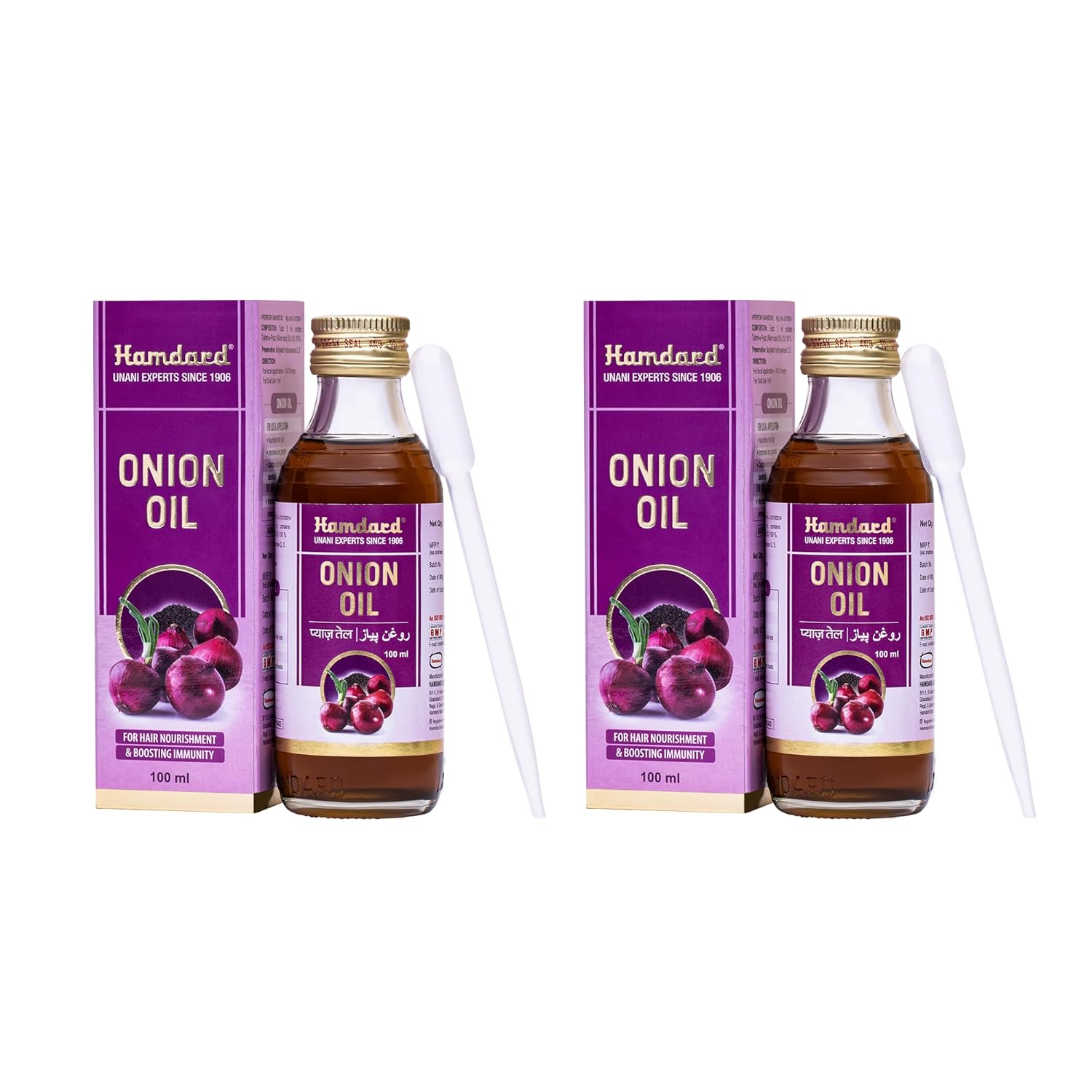 

Hamdard Onion Oil 100 ml Pack of 2 | Natural Hair Nourishment Oil for Hair Growth and Healthy Scalp