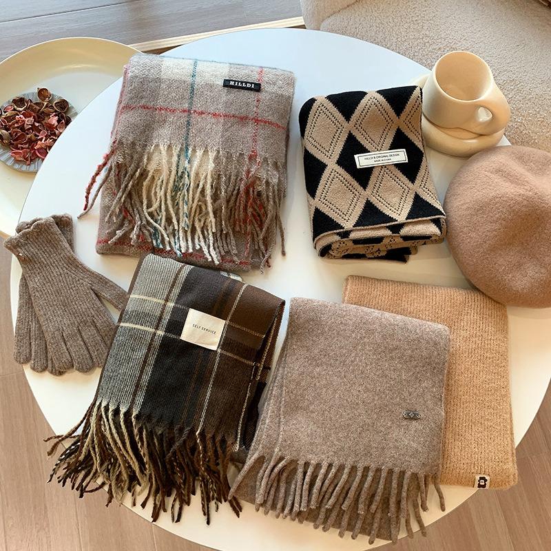 Heavy recommendation Maillard color scarf atmosphere coffee color women's brown high-end scarf