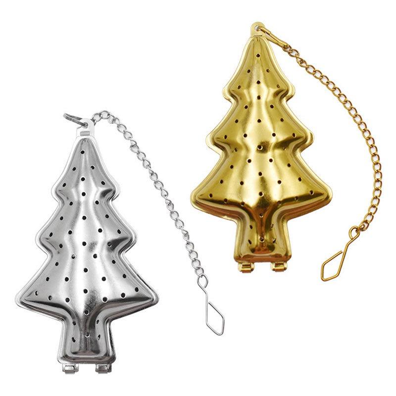 Stainless Steel Tea Infuser Christmas Tree Shape Mesh Tea Strainer Creative Christmas Party Teas Strainers Herb Spice Filter