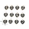 10/12Pcs 12*14mm 12 Constellations Love Heart Droping Oil Alloy Accessories For Jewelry Component Making DIY Necklace Bracelet Earring