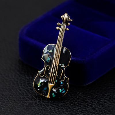 Vintage Gitar Keman Broşları İğneler Antik Kadın Müzik Aleti Müzik Tasarımları Broş Parti Hediyesi