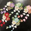 Handmade Flower Hair Clip Ancient Style Cloth Material Japanese Kimono Headwear Flower Design Sweet Tassel