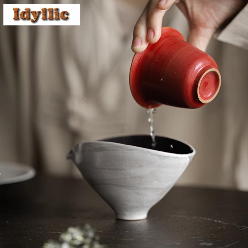Wabi Sabi Stil Puder Yin Gaiwan Ästhetische Teeterrine Teeschale mit Deckel Set Teezubereitung Deckelschale Teeset Geschenk Zubehör Handwerk