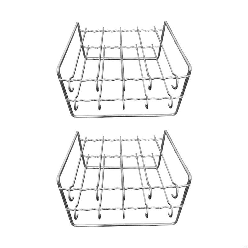 2 Set Stainless Steel Cooking Skewer Wire Rack for Air Fryers Oven Easy Operation for Family Gatherings Outdoor Barbecue HX6C