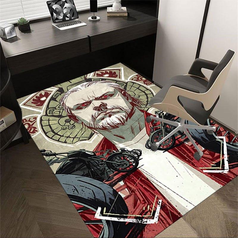 

1pc Sons of Anarchy themed Office Carpet Chair Mats - durable polyester rug for home theater, office, dorm room decor - tA43 60cm by 90cm