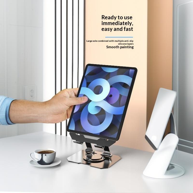 360° Rotatable Tablet Stand Adjustable Foldable Desktop Stand Holder Compatible For 4.7-12 Inch Pro/Air/Min Laptop Tablet