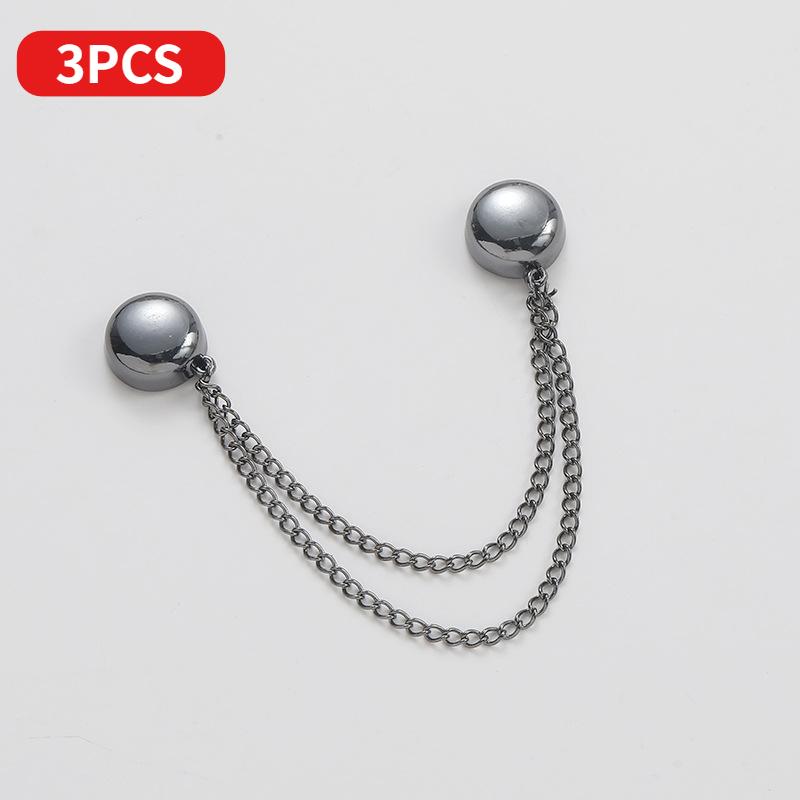 

3PCS Magnetic modification of trouser buttons, adjustable T-shirt hem clip, perfect fit, metal snap buckle, available in silver/gold/black 3pcs чёрный