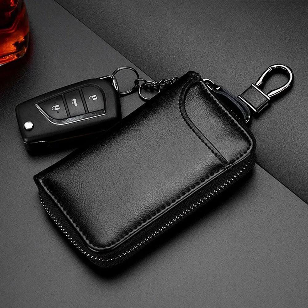 Leather KeyChain Unisex Key Bag Multifunction Organizer Wallet Holder Smart Housekeeper Car Small Key Case Keys Pouch