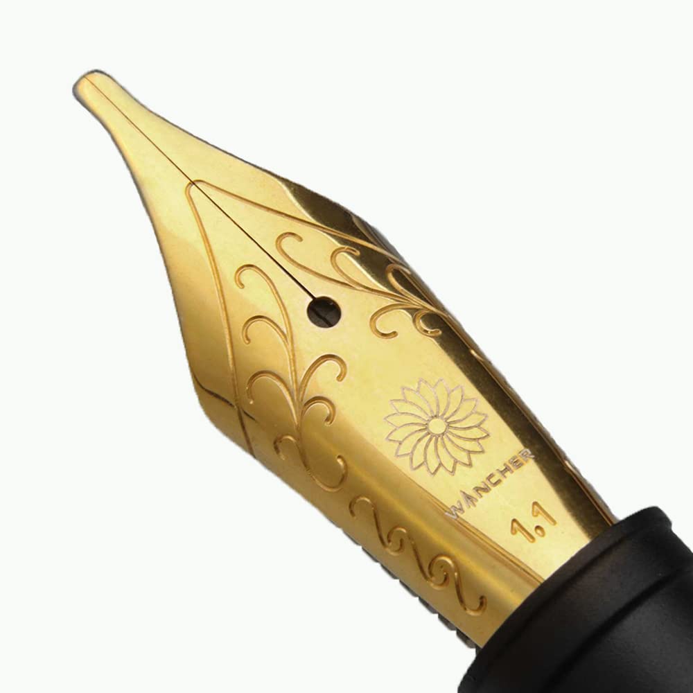 

WANCHER Replacement Nib Jowo Stainless Steel Nib for Wancher Fountain Pens #6 Gold-Plated (Stub 1.1)
