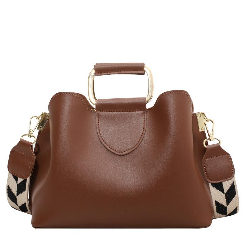 Autumn and Winter Texture Big Bag Women's New Fashionable Simple Wide Shoulder Strap Women's Bag Versatile Atmosphere Casual Mother Bag