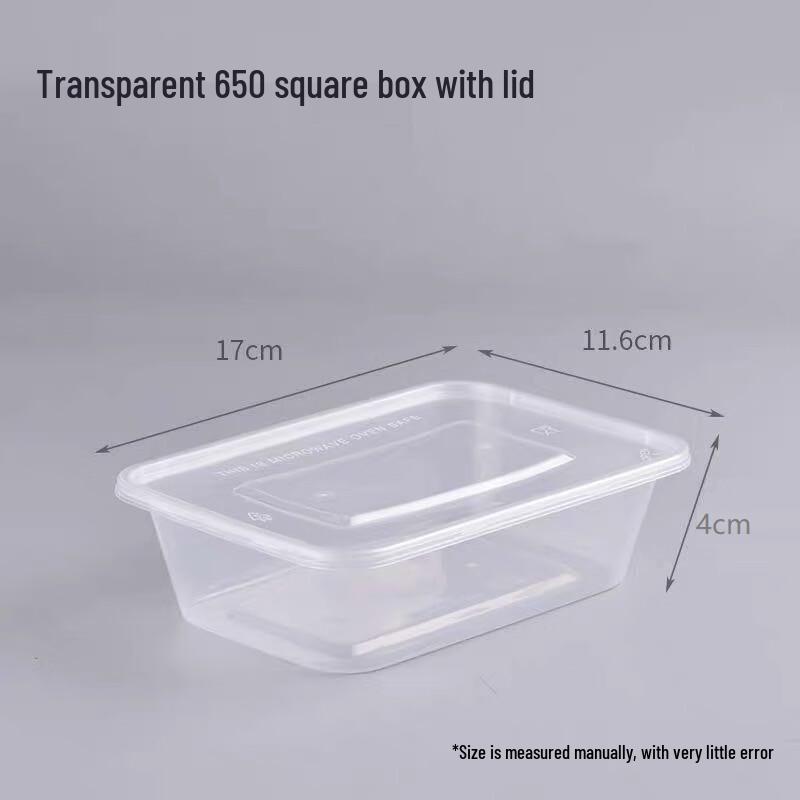 ZISIZ Rectangular Disposable Food Container with Lid