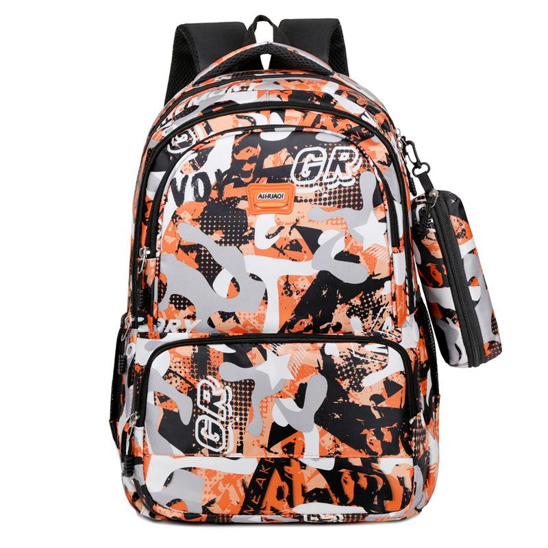 Backpack Printed Large Capacity Wear Resistant Student Schoolbag