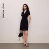 Langzi Acetate V-Neck Short Sleeve Suit Dress