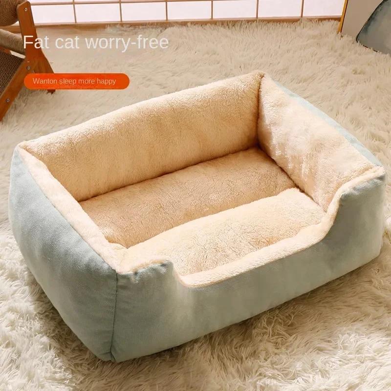 Pet Semi Enclosed Comfortable Warm Cat Bed Warm Thickened Cat Bed Kitten Cushions Dog Houses Cat Dog Sleeping Nest Pet Mattress