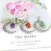 Hollow Moon Natural Rough Stone Crystal Pendant Necklace Amethyst Pendant Couple Necklace N597
