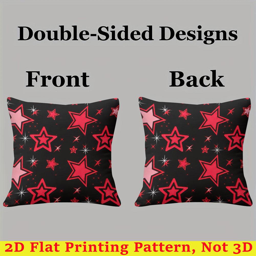 Red Star square Jacquard Pillow Cover for Sofa Office Waist Cushion Cover Home Decorative Pillowcase