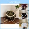 Elegant Vintage Silver Sequin Handbag With Pearl Chain For Stylish Evening Outfits