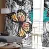 Flower Butterfly Tulle Curtains for Bedroom Living Room Chiffon Drapes Home Decor Sheer Window Treatments