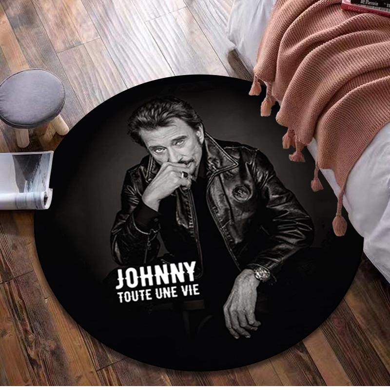 Johnny Hallyday Runder Teppich - Büro Dekorativer Teppich Für Wohnzimmer Schlafzimmer Fußmatte Bodenteppich Computerstuhl Bereichsteppich