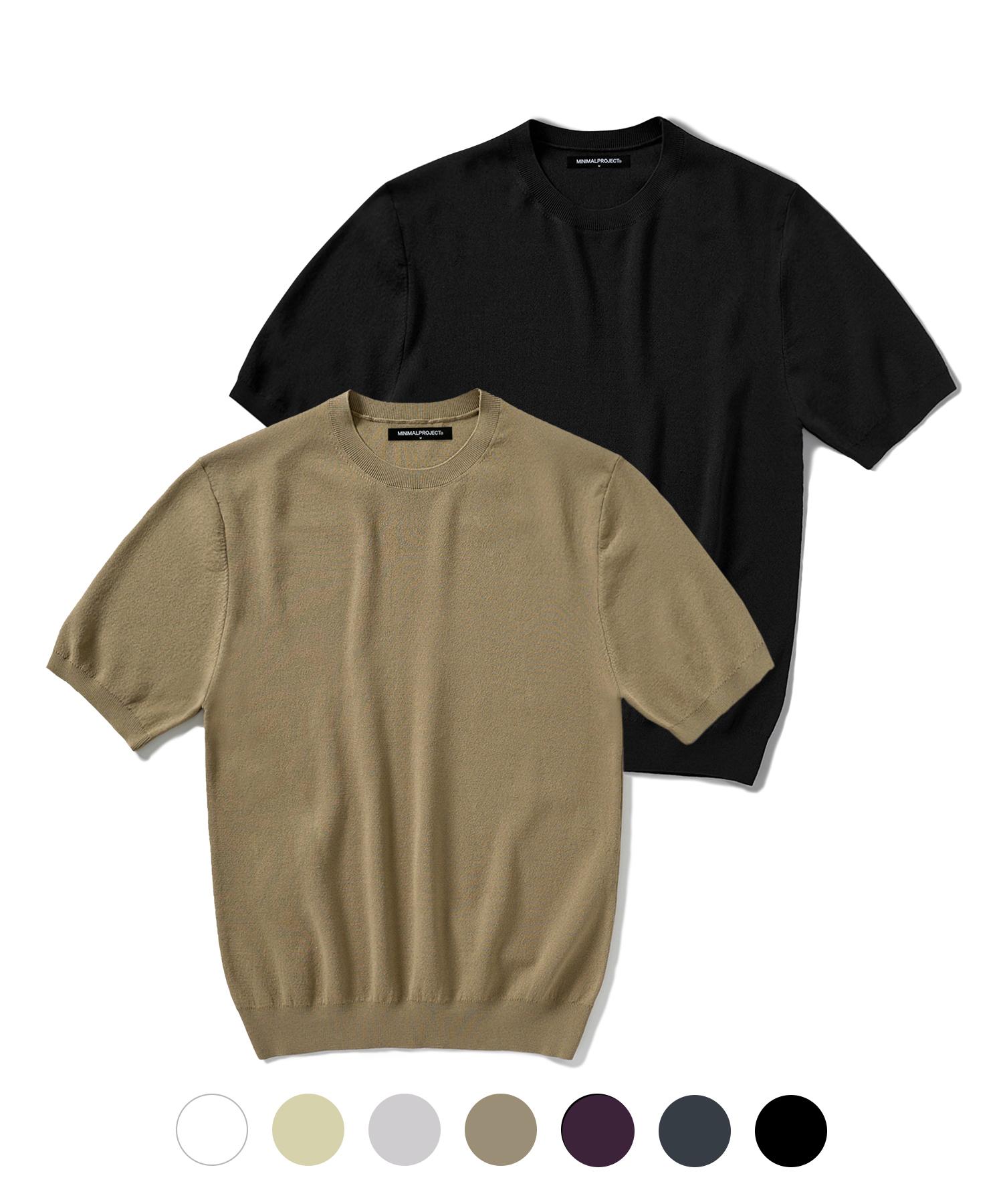 Minimal Project Linen-Like Cool Dry Round Knit Mnt109 / 6 Colors Black/L
