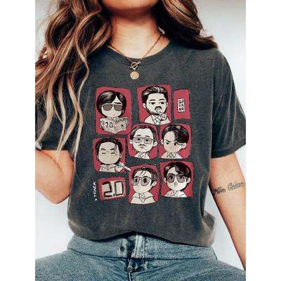 Sommer-Boyband Q-Version Charakter Herren T-Shirt Baumwolle Unisex Hohe Qualität bequem