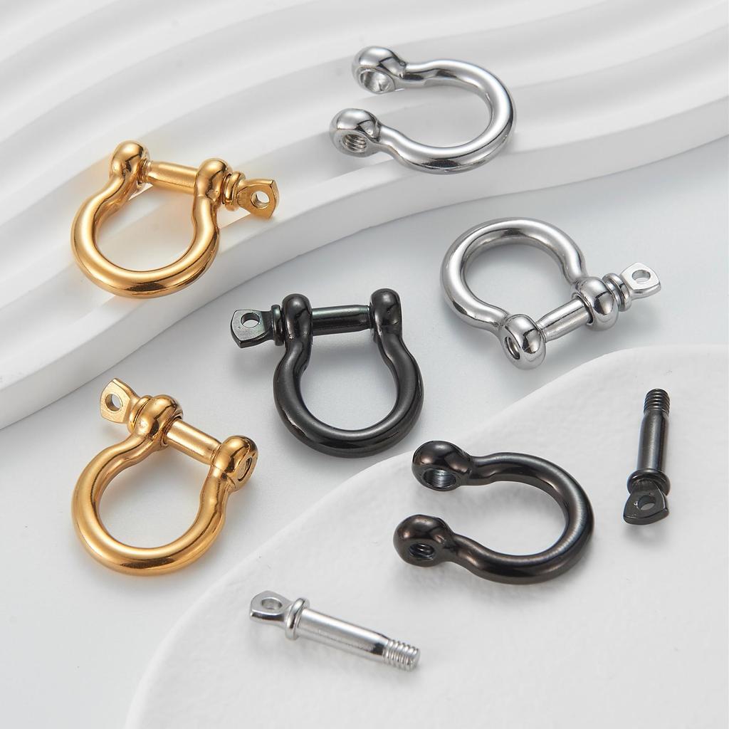 Grillo ad Arco a D in Acciaio Inossidabile Grillo a Ferro di Cavallo Bracciale Collana Grillo a U Chiusura per Gioielli