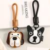 Alloy Puppy Car Keychain Leather Small Pendant New Bag Charm  Birthday Gift