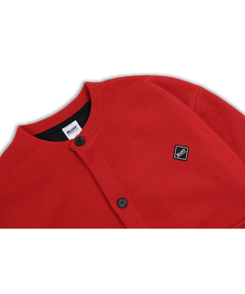 Bluff Knit Fleece Cardigan [Red]