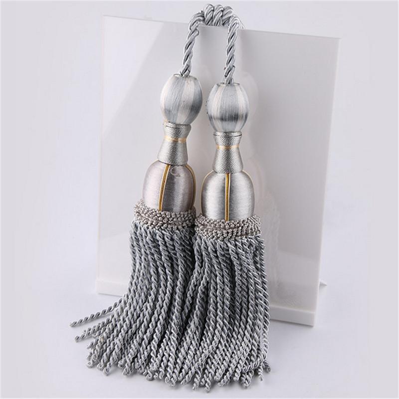 1 Pair Window Curtain Accessories Crystal Hanging Balls Tassel Hand Knitting