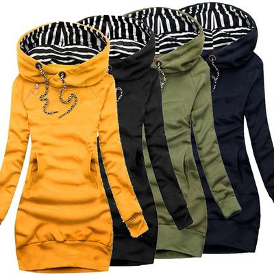 Women Fashion Hooded Sweater Autumn and Winter Long Sleeve Hoodie Solid Color Slim Fit Pullovers Sweatshirt Plus Size
