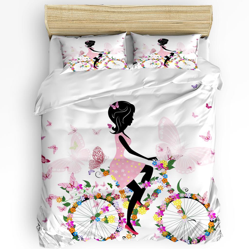 Dream Catcher Feather Butterfly White 3pcs Bedding Set For Bedroom Double Bed Home Textile Duvet Cover Quilt Cover Pillowcase