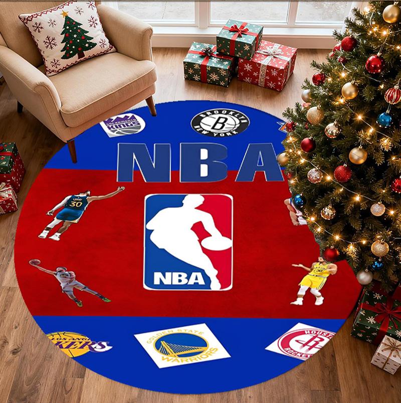 Kulatá rohožka se vzorem NBA, Vnitřní/Venkovní podložka, na piknik, do herny, ložnice, kanceláře, obývacího pokoje, Koberec pro domácí dekoraci, Dárek k narozeninám
