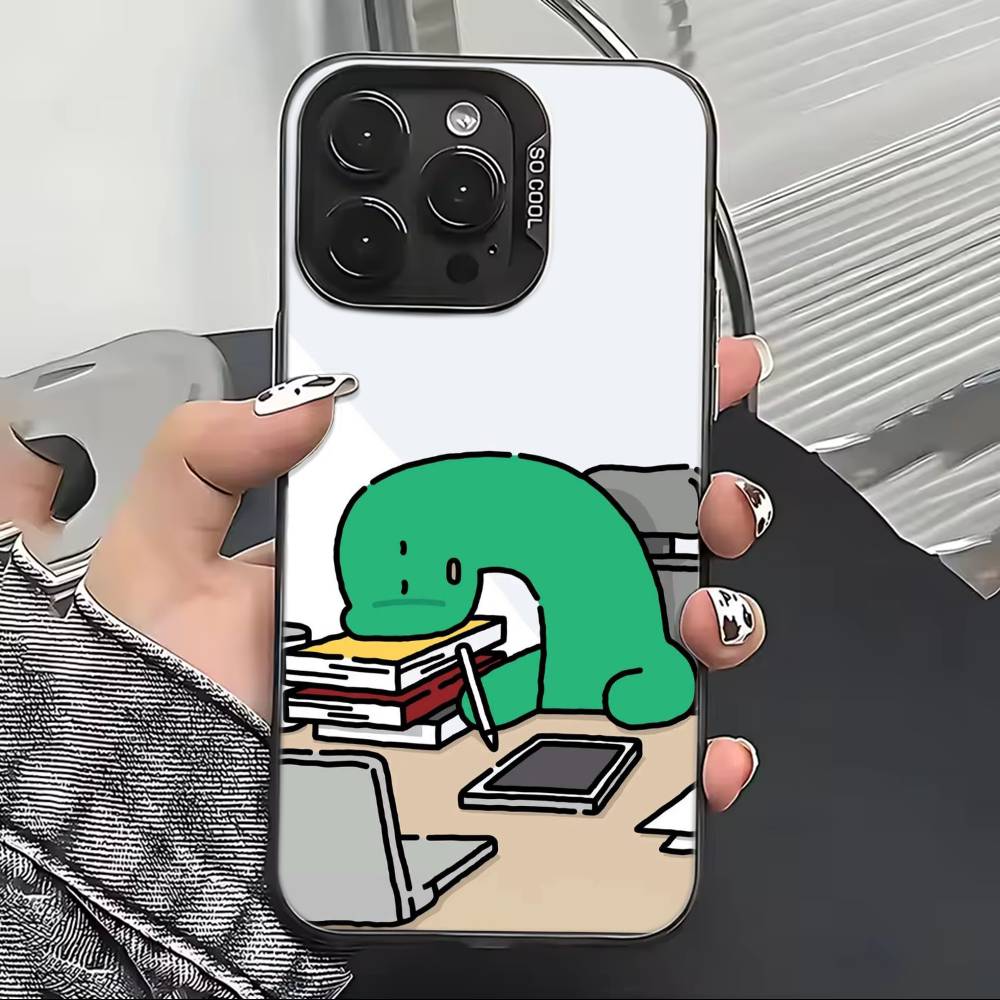 Cute J-Jogumans Dinosaur Phone Case For iPhone 17,16,15,14,13,12,11 Plus,Pro Max,XS,Colorful Silver Phone case Funda Cover
