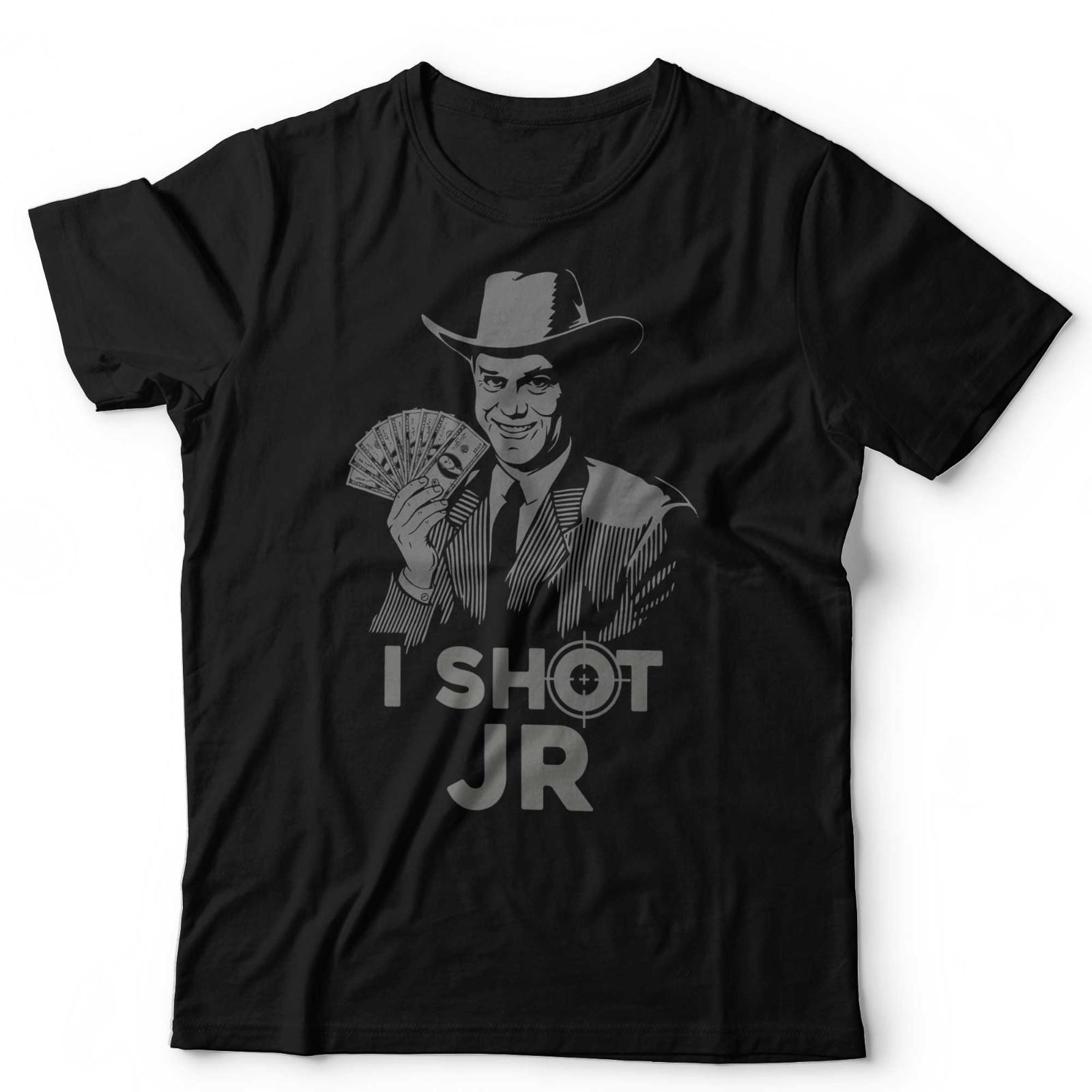 I Shot JR T-Shirt Retro 80s Cult TV Dallas Ewing Funny Geek Nerd Father Ted S разноцветный