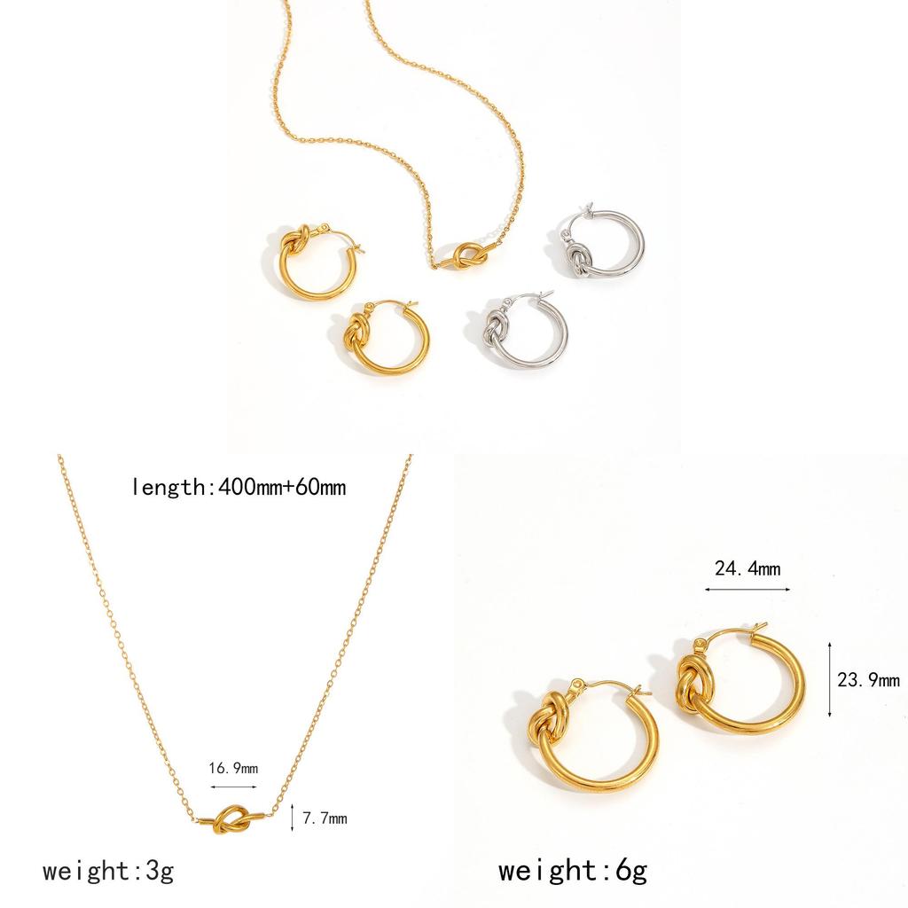 Geometric Stainless Steel Earring Set For Women Modern Style