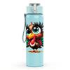 1PC Turkey Bird Fiesta Carnival Print 750ml Color Plastic Sports Water Bottle Leakproof Flip Straw Lid Suitable for Sports Office Home Use