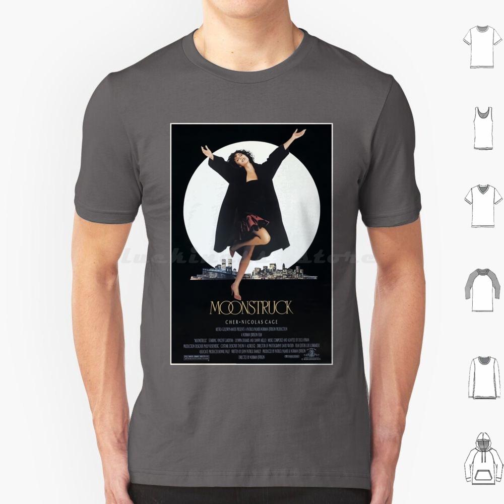 Moonstruck Poster T Shirt 6xl Cotton Cool Tee Cinema Movie Film Hottime Family Happy Love Funny