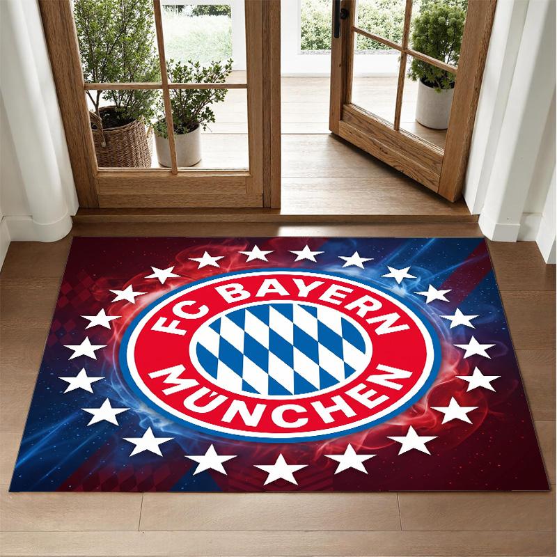 Bayern Munich Design Crystal Velvet Rug Soft Decorative Mat for Bedroom Entrance