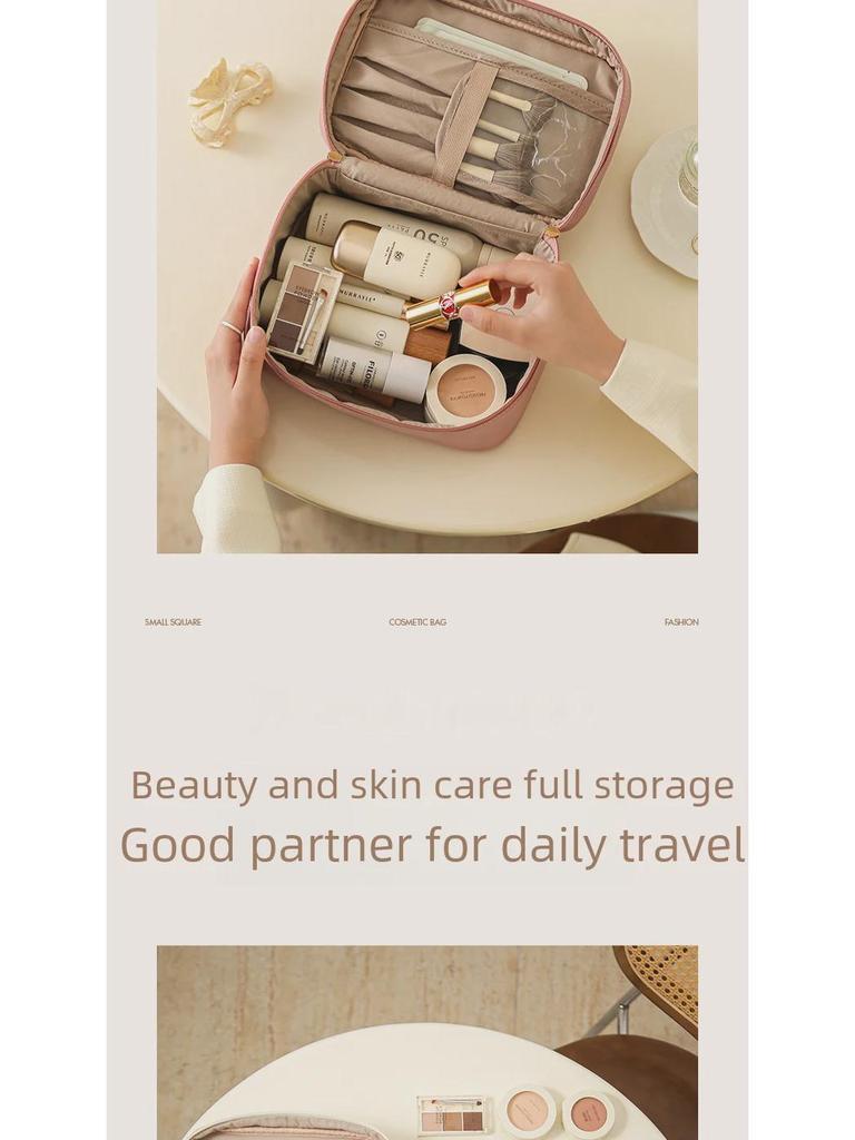 High-Value Large Capacity PU Travel Toiletry Bag - Portable, Waterproof, and Stylish Cosmetic Storage