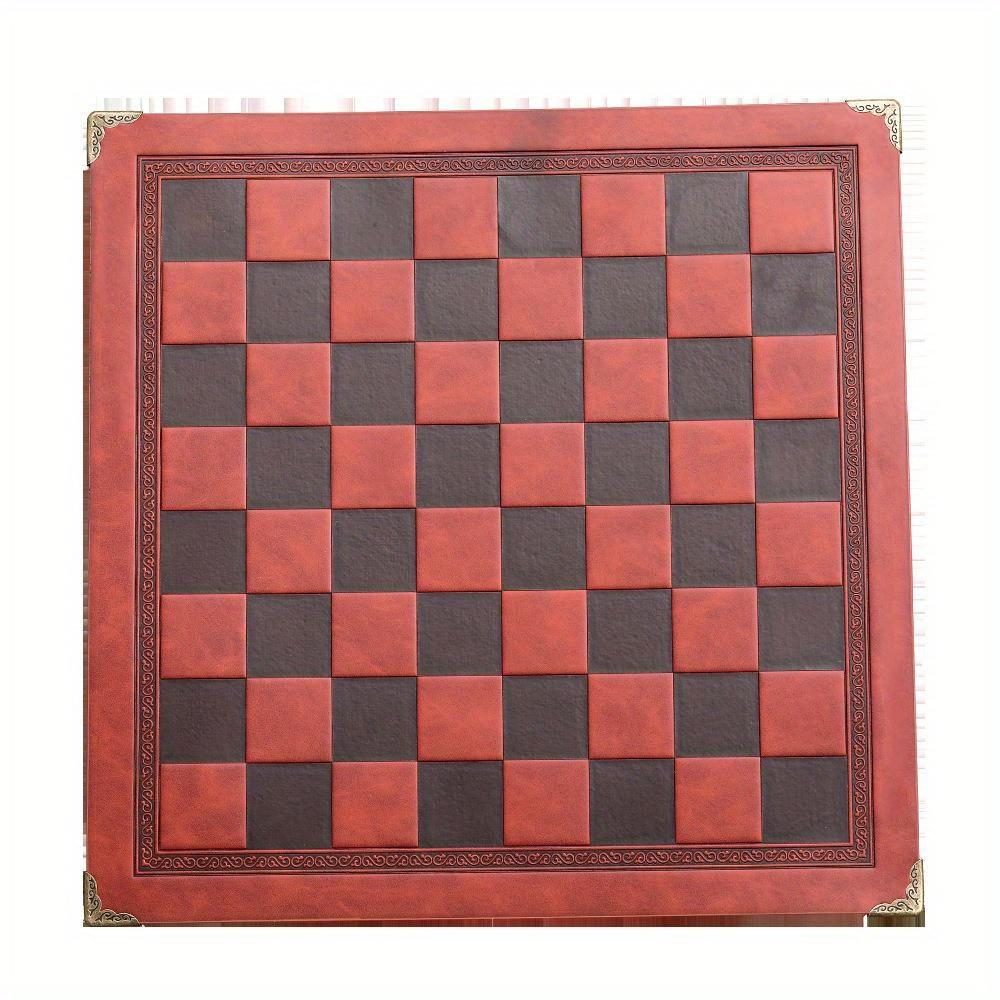33CM/ 13Inch PU Leather Chessboard Unique Design Portable Board Game Accessory Metal Corner Guards Gift Box Packaging