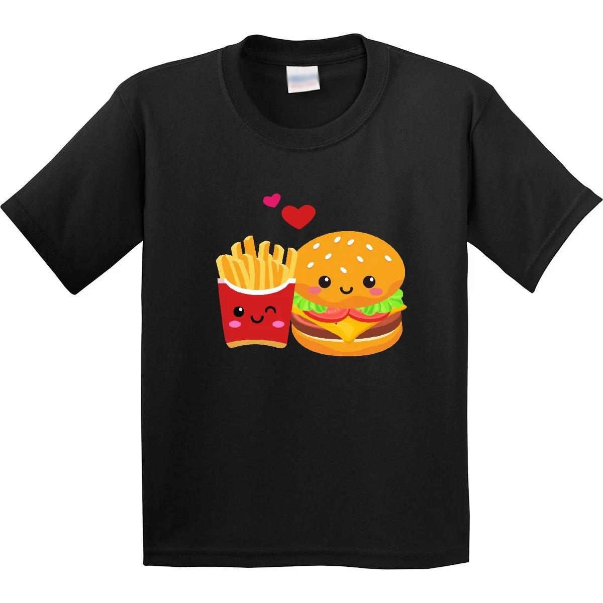 Inktastic Hamburger And French Fries Youth kids boys T-Shirt Food Cute Perfect Match Tee 150