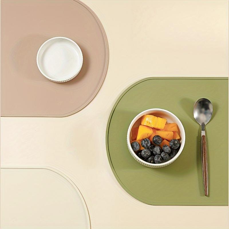 5pcs Silicone Placemats Set for Dining Table, Non Slip Heat Resistant Kitchen Mats, Tableware Protectors, Dishwasher Safe, Vibrant 5 Colors