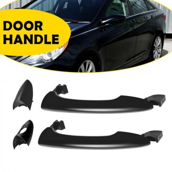Pair Exterior Door Handle for 2011-2015 Hyundai Sonata Front&Rear Left Black EXD