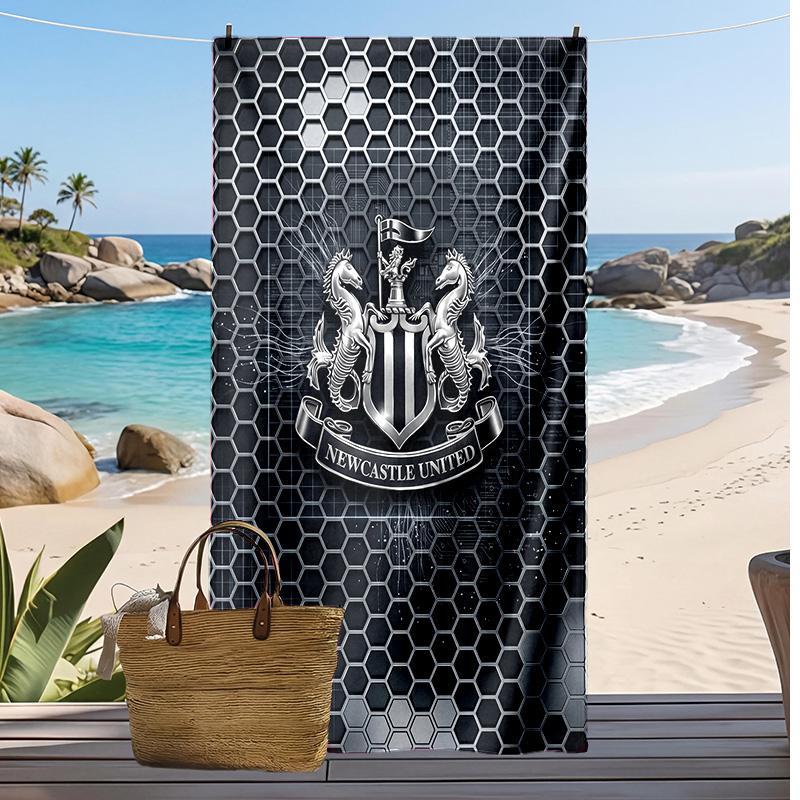 Newcastle United Football Print Beach Towel, Large Soft Quick Dry Towel for Beach Camping Swimming