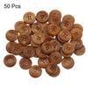 50Pcs Buttons 4 Holes Wooden Cloth Ornaments Round Decorative Button for