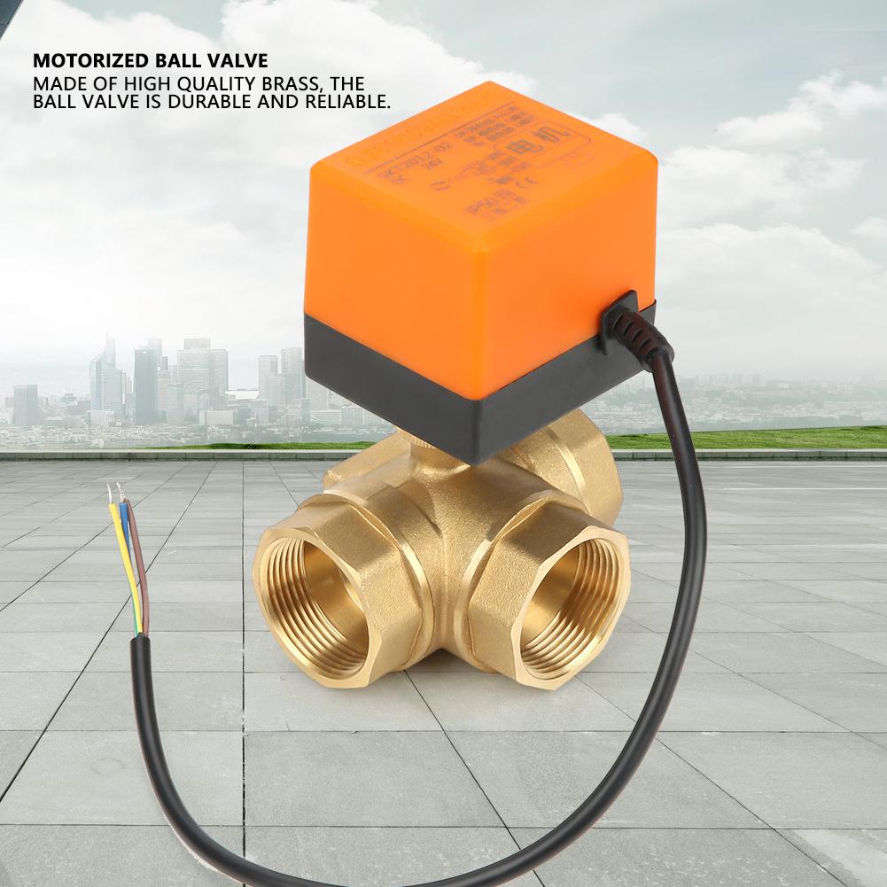 DN32 G1 1 4 Mosazný 3cestný motorizovaný kulový elektrický ventil pro klimatizaci DC24V