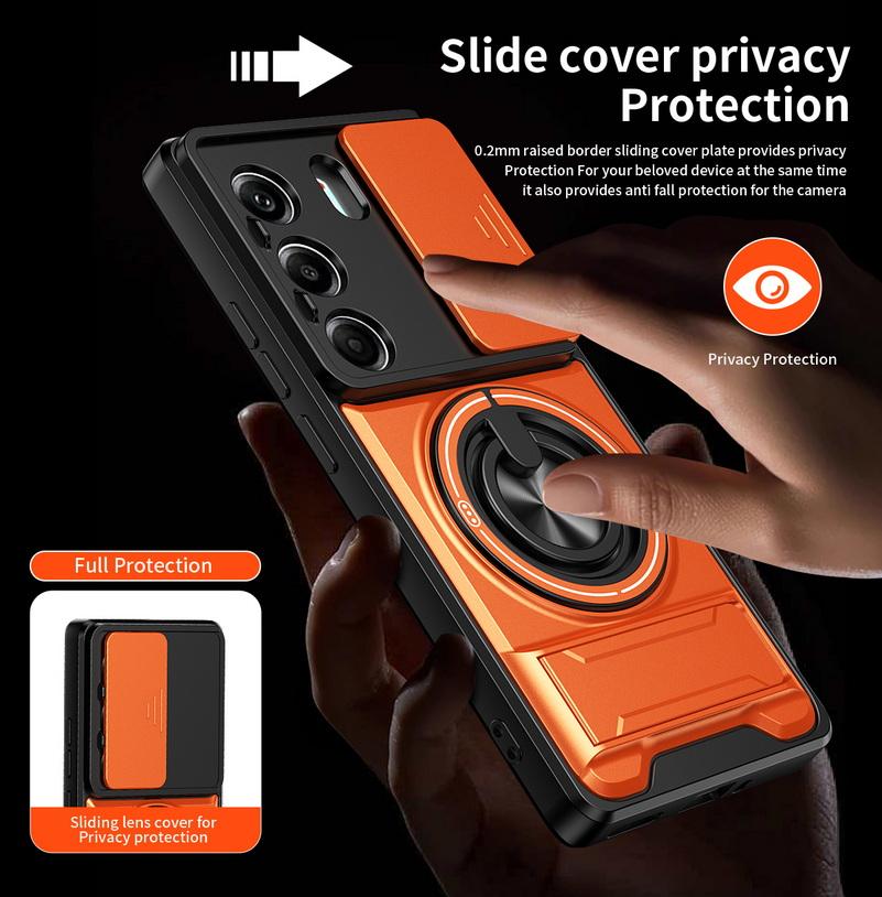 2 in 1 Ring Grip Built-in Magnetic Car Holder Case for Tecno Camon 40 Pro camon40 Camon 30 20 pro Lens push-pull protect Cover